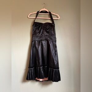 Marc Jacobs Black Satin Cocktail Dress